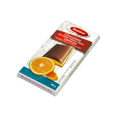 Chocolat au lait fourré saveur orange